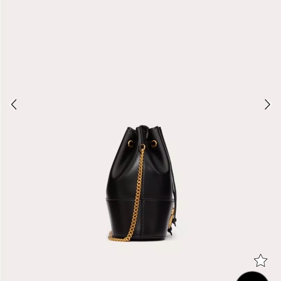 Valentino Garavani VLogo Mini Bucket Bag Black Nappa Leather Gold Chain - Picture 6 of 15